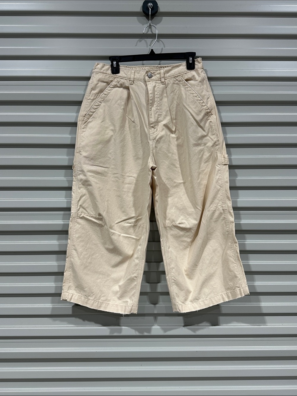 BDG Wide Leg Cropped Pants in Light Beige